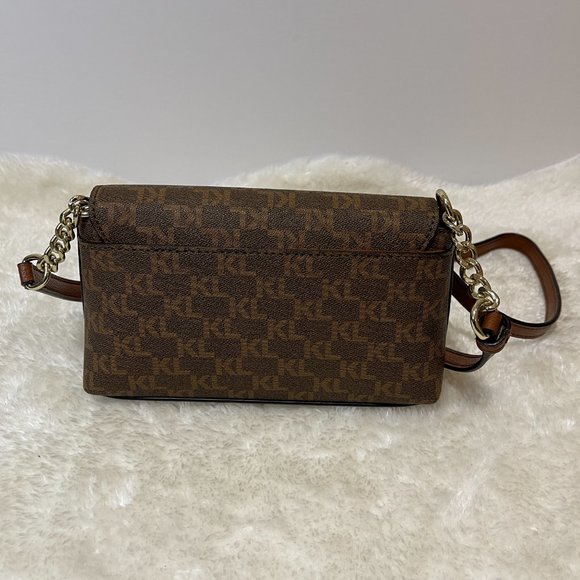 Karl Lagerfeld Crossbody Purse, Crossbody Bag Brown Small - Picture 3 of 6